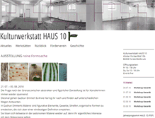 Tablet Screenshot of kulturwerkstatthaus10.de